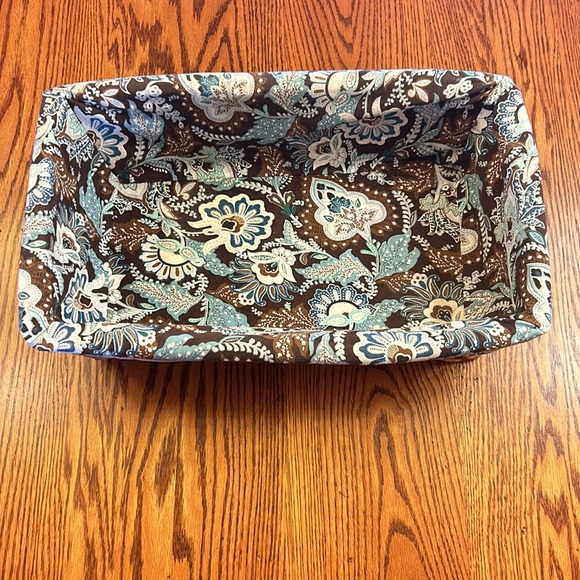 Vera Bradley Java Blue Lined Storage Basket - Picture 4 of 8
